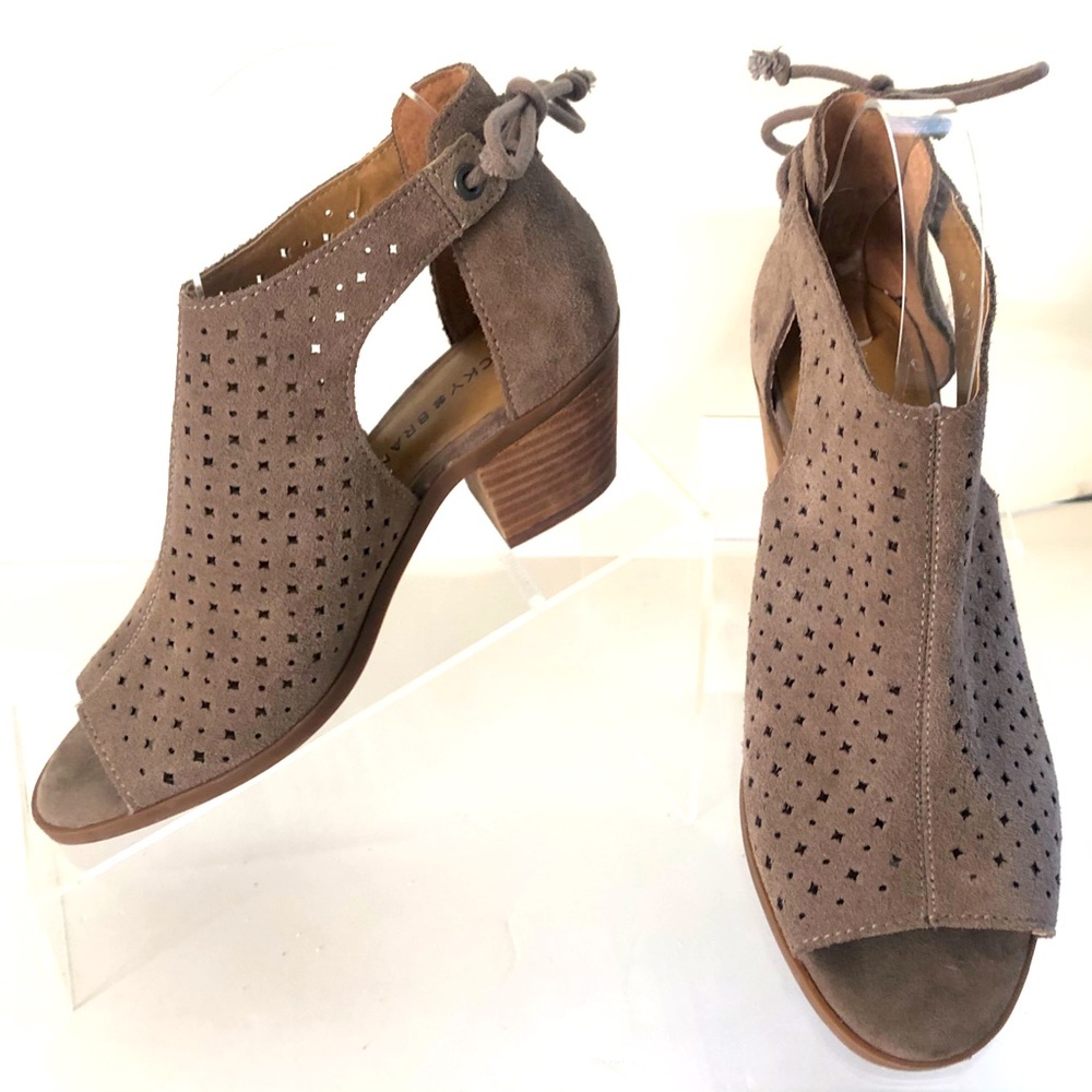Lucky Brand Open Toe Lace Tie Booties